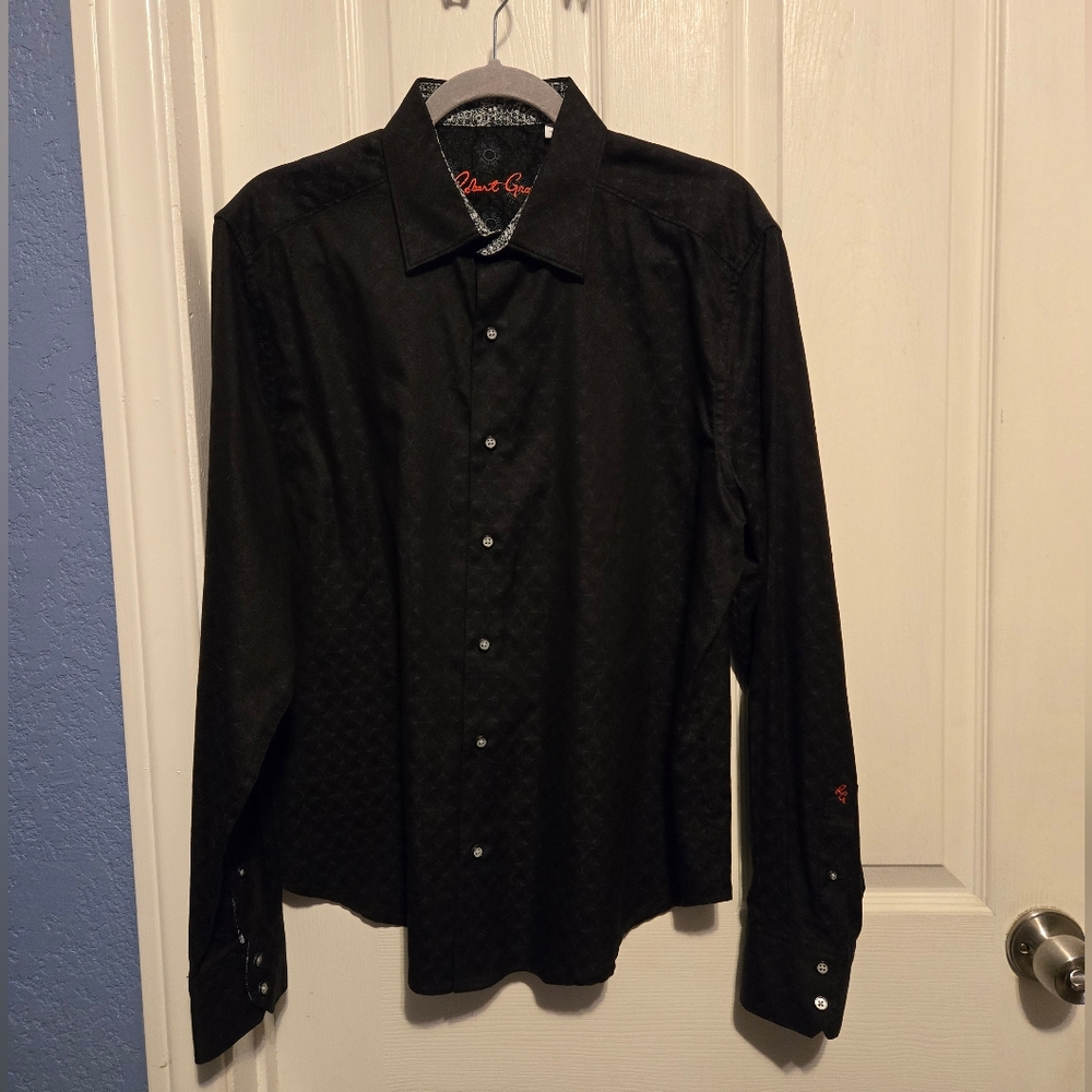 Robert Graham Black Subtle Pattern Button-Down Shirt